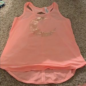 pink ivivva tank top with a gold moon!!